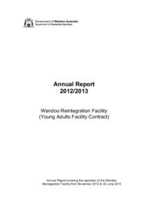 Annual Report – Wandoo Reintegration Facility (Young Adults Facility Contract)