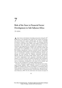 7 Role of the State in Financial Sector Development in Sub-Saharan Africa Olu Ajakaiye  th
