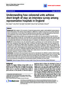Understanding how colorectal units achieve short length of stay: an interview survey among representative hospitals in England