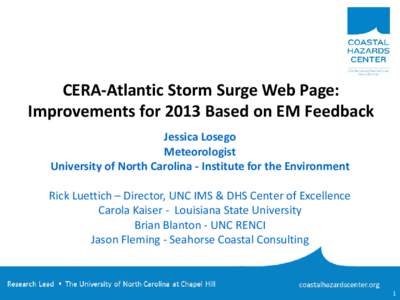 Evaluation of the NC-CERA Storm Surge and Wave Visualization Tool by Emergency Managers