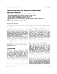 BIOINFORMATICS  Vol. 00 no[removed]Pages 1–9  Fast stochastic algorithm for simulating evolutionary
