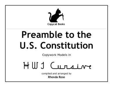 Copycat Books  Preamble to the U.S. Constitution Copywork Models in