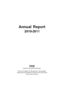 Annual ReportCEE  Centre for Environment Education