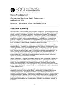 Microsoft Word - A1074 L-histidine in infant formula prods SD1 Safety Assess