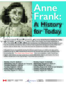 Photo: Anne Frank Stichting (Amsterdam)  Anne Frank:  A History