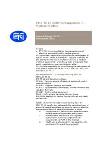 ETCI TC 10 Electrical Equipment in Medical Practice Annual Report 2013 December 2013