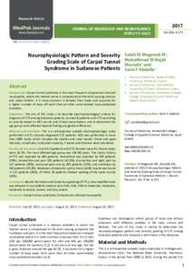 Neurophysiologic Pattern and Severity Grading Scale of Carpal Tunnel Syndrome in Sudanese Patients
