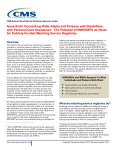 Connecting Older Adults and Persons with Disabilities with Personal Care Assistance