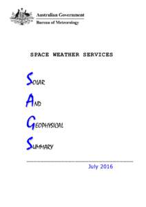 SPACE WEATHER SERVICES  S A G S