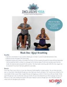 POSE OF THE WEEK #nationalyogamonth #yogaforSCI #inclusiveyoga  Week One: Ujjayi Breathing