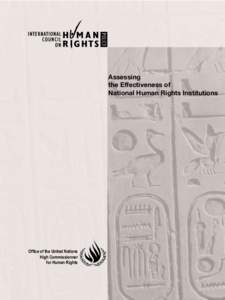 Assessing the Effectiveness of ­ National Human Rights Institutions Office of the United Nations High Commissionner