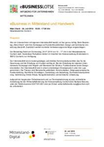 Büroanschrift  · www.ebl-mittelrhein.de eBusiness in Mittelstand und Handwerk Web Check · 24. Juli 2014 · Uhr