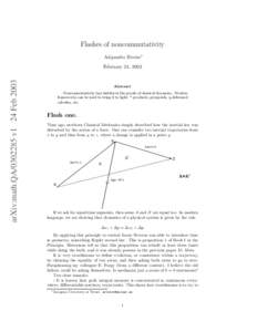 Flashes of noncommutativity Alejandro Rivero∗ arXiv:math.QA[removed]v1 24 Feb[removed]February 24, 2003