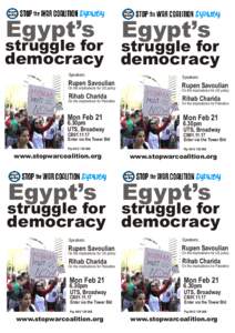 Egypt’s  struggle for democracy Speakers: