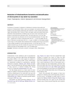 Q IWA Publishing 2008 Journal of Water and Health | 06.2 | Reduction of trihalomethane formation and detoxification of microcystins in tap water by ozonation
