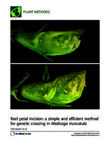 PLANT METHODS  Keel petal incision: a simple and efficient method for genetic crossing in Medicago truncatula Veerappan et al. Veerappan et al. Plant Methods 2014, 10:11