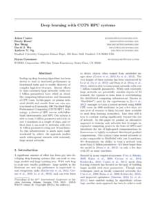 Deep learning with COTS HPC systems  Adam Coates [removed] Brody Huval [removed]