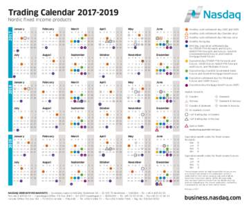 Trading CalendarNordic fixed income productsJanuary