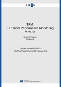 TPM Territorial Performance Monitoring Annexes Regional Report Catalonia