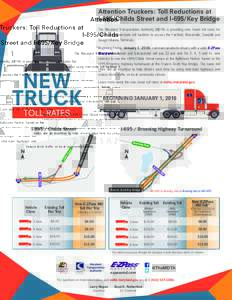 Attention Truckers: Toll Reductions at I-895/Childs Street and I-695/Key Bridge The Maryland Transportation Authority (MDTA) is providing new, lower toll rates for trucks using interstate toll facilities to access the Fa