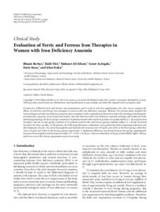 Evaluation of Ferric and Ferrous Iron Therapies in Women with Iron Deficiency Anaemia
