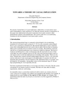 TOWARDS A THEORY OF CAUSAL IMPLICATION