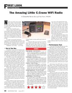 F  IRST LOOK New Product Reviews  The Amazing Little C.Crane WiFi Radio