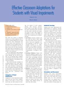 Effective Classroom Adaptations for Students with Visual Impairments