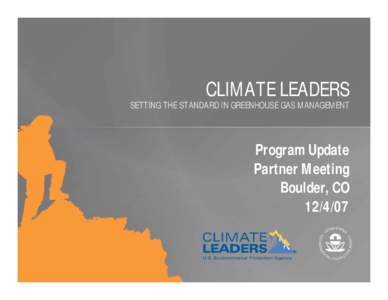 Climate Leaders Program Update Partner Meeting