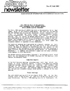 mm newsleRer ASSOCIATION No. 47, Fall 1983