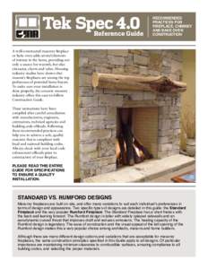 Tek Spec 4.0 Reference Guide RECOMMENDED PRACTICES FOR FIREPLACE, CHIMNEY