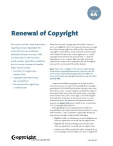 Circular 6A Renewal of Copyright