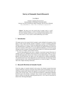 Survey of Semantic Search Research Eetu M¨akel¨a Semantic Computing Research Group,
