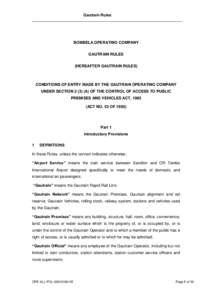 Gautrain Rules  BOMBELA OPERATING COMPANY GAUTRAIN RULES (HEREAFTER GAUTRAIN RULES)