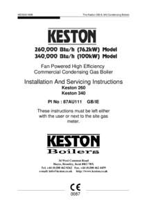 WD53The Keston 260 & 340 Condensing Boilers Fan Powered High Efficiency Commercial Condensing Gas Boiler
