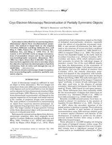 Journal of Structural Biology 125, 196–[removed]Article ID jsbi[removed], available online at http://www.idealibrary.com on Cryo-Electron-Microscopy Reconstruction of Partially Symmetric Objects Michael G. Rossmann1