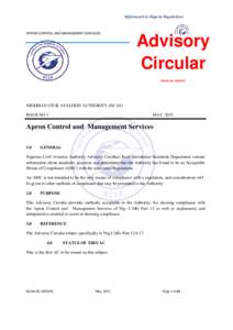 Referenced to Nigeria Regulations  APRON CONTROL AND MANAGEMENT SERVICES Advisory Circular