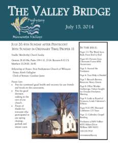 THE VALLEY BRIDGE Presbytery of July 15, 2014