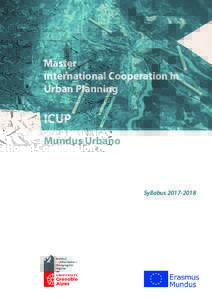 Master International Cooperation in Urban Planning ICUP Mundus Urbano