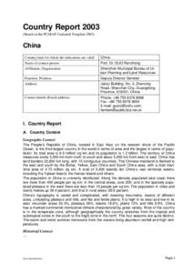 Country ReportBased on the PCGIAP-Cadastral TemplateChina Country/state for which the indications are valid: