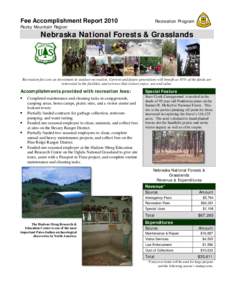 Nebraska National Forests and Grasslands Recreation Fee Report for 2010
