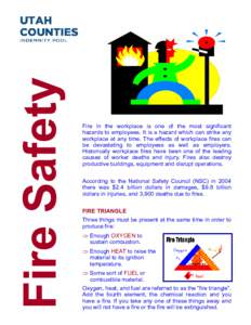 Fire Safety  Fire in the workplace is one of the most significant hazards to employees. It is a hazard which can strike any workplace at any time. The effects of workplace fires can be devastating to employees as well as