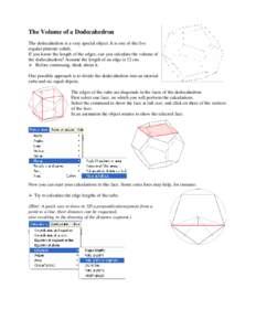 Platonic solids / Zonohedra / Archimedean solids / Space-filling polyhedra / Quasiregular polyhedra / Dodecahedron / Cube / Icosahedron / Icosidodecahedron / Geometry / Convex geometry / Euclidean geometry