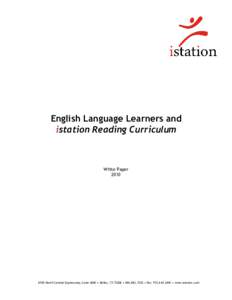 English Language Learners and istation Reading Curriculum White Paper 2010