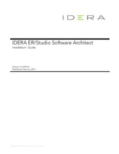 IDERA ER/Studio Software Architect Installation Guide Version+ Published February 2017