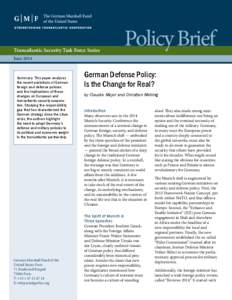Transatlantic Security Task Force Series  Policy Brief June 2014
