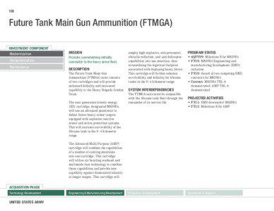 108  Future Tank Main Gun Ammunition (FTMGA)