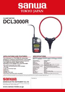 CLAMP METER  DCL3000R APPLICATIONS AND FEATURES