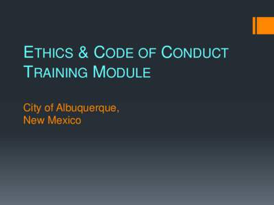Ethics Handbook Albuquerque New Mexico