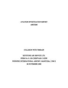 AVIATION INVESTIGATION REPORT A00C0260